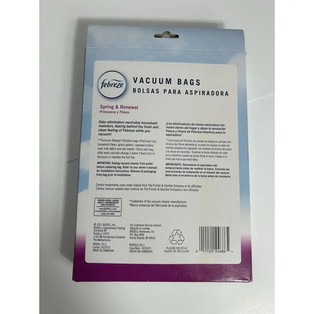 NEW Febreze‎ Vacuum Bags Premium Allergen Filtration 3 Pack Hoover Y/Z Upright